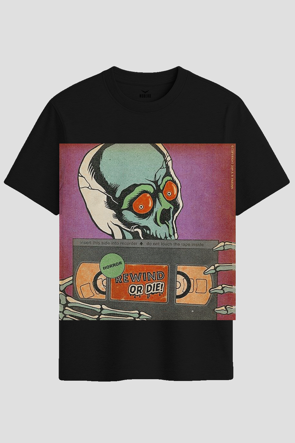 Rewind Or Die Retro VHS Horror Graphic T-Shirt