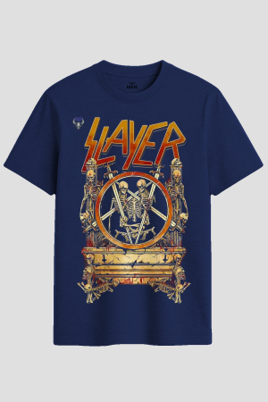 Slayer Pentagram Skeletons Heavy Metal Graphic T-Shirt