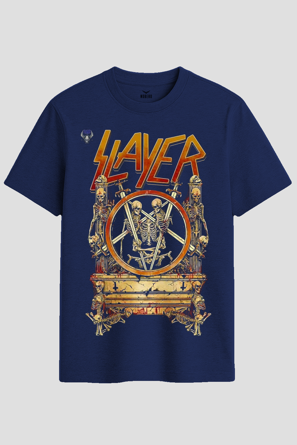 Slayer Pentagram Skeletons Heavy Metal Graphic T-Shirt