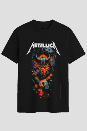Metallica Viking Warrior Hammer Graphic T-Shirt