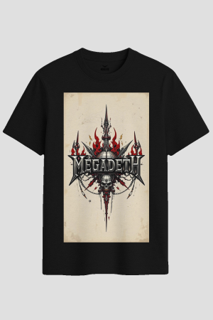 Megadeth Gothic Skull Metal Graphic T-Shirt