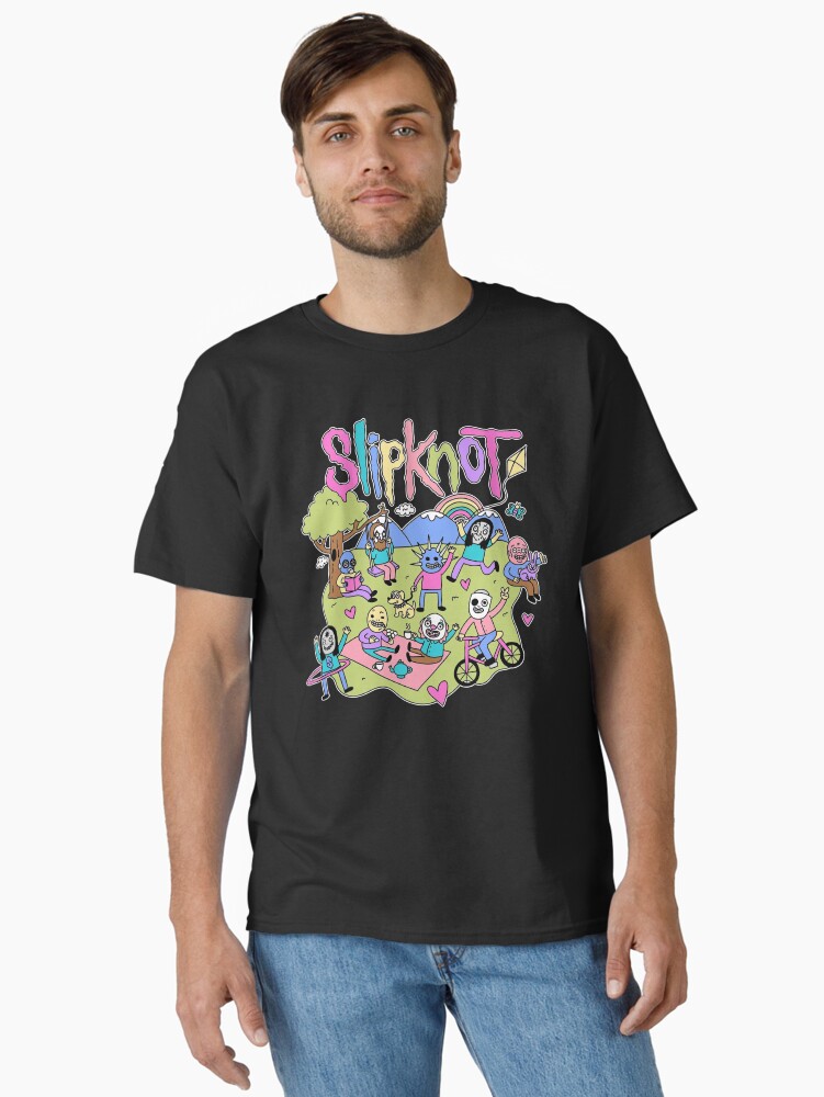 Wholesome Slipknot Picnic Cartoon Graphic T-Shirt