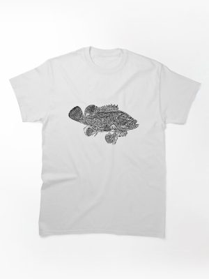 Snowy Grouper Black Print  Classic T-Shirt