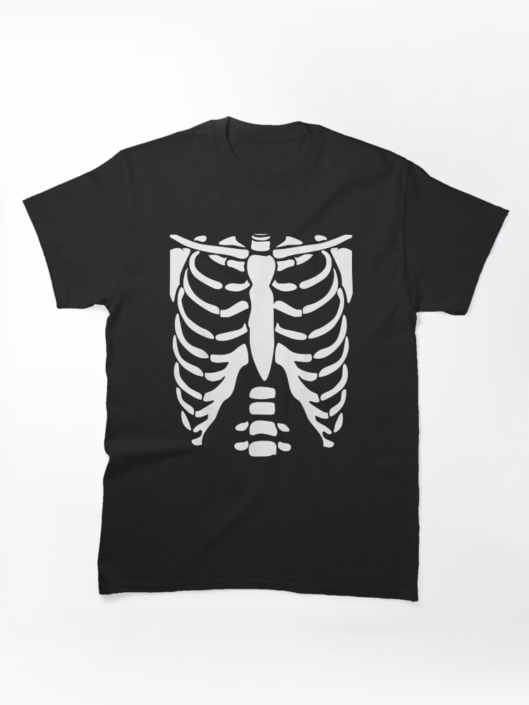 SKELETON SHIRT Halloween Costume Rib cage Anatomy Classic T-Shirt