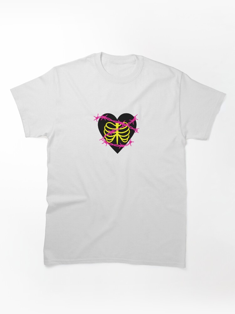 Neon Ribcage Barbed Wire – Punk Grunge Aesthetic Classic T-Shirt