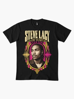 Steve Lacy Oh Yeah Tour 2026 Portrait Jacket Pink Gold Frame Premium T-Shirt