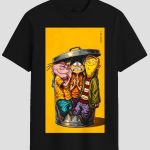 Retro Cartoon Trio In Trash Can Graphic T-Shirt