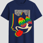 Trippy Retro Cartoon Cat Graphic T-Shirt