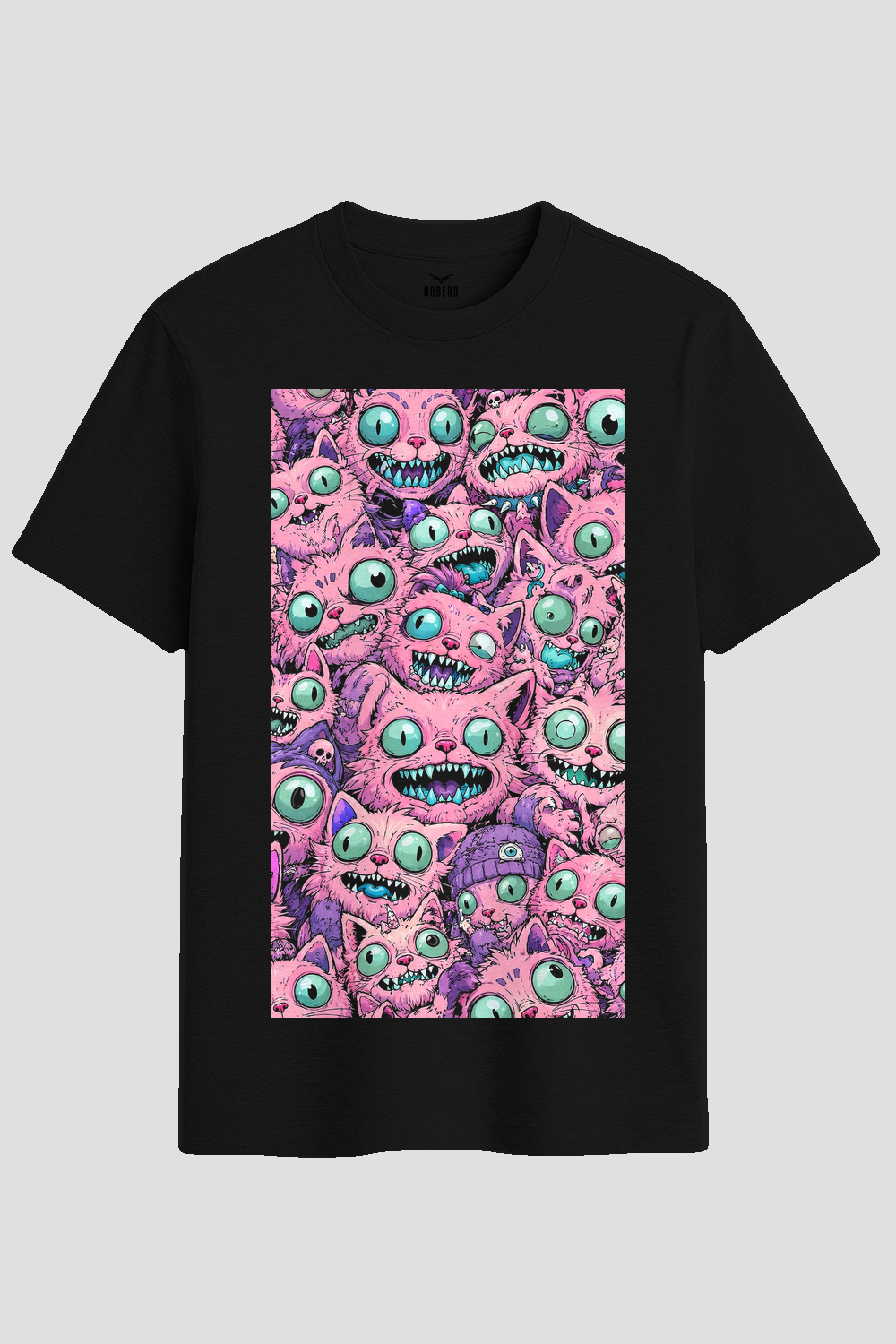 Creepy Cute Crazy Cat Monster Graphic T-Shirt