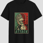 Retro Sci-Fi Martian Attack Graphic T-Shirt