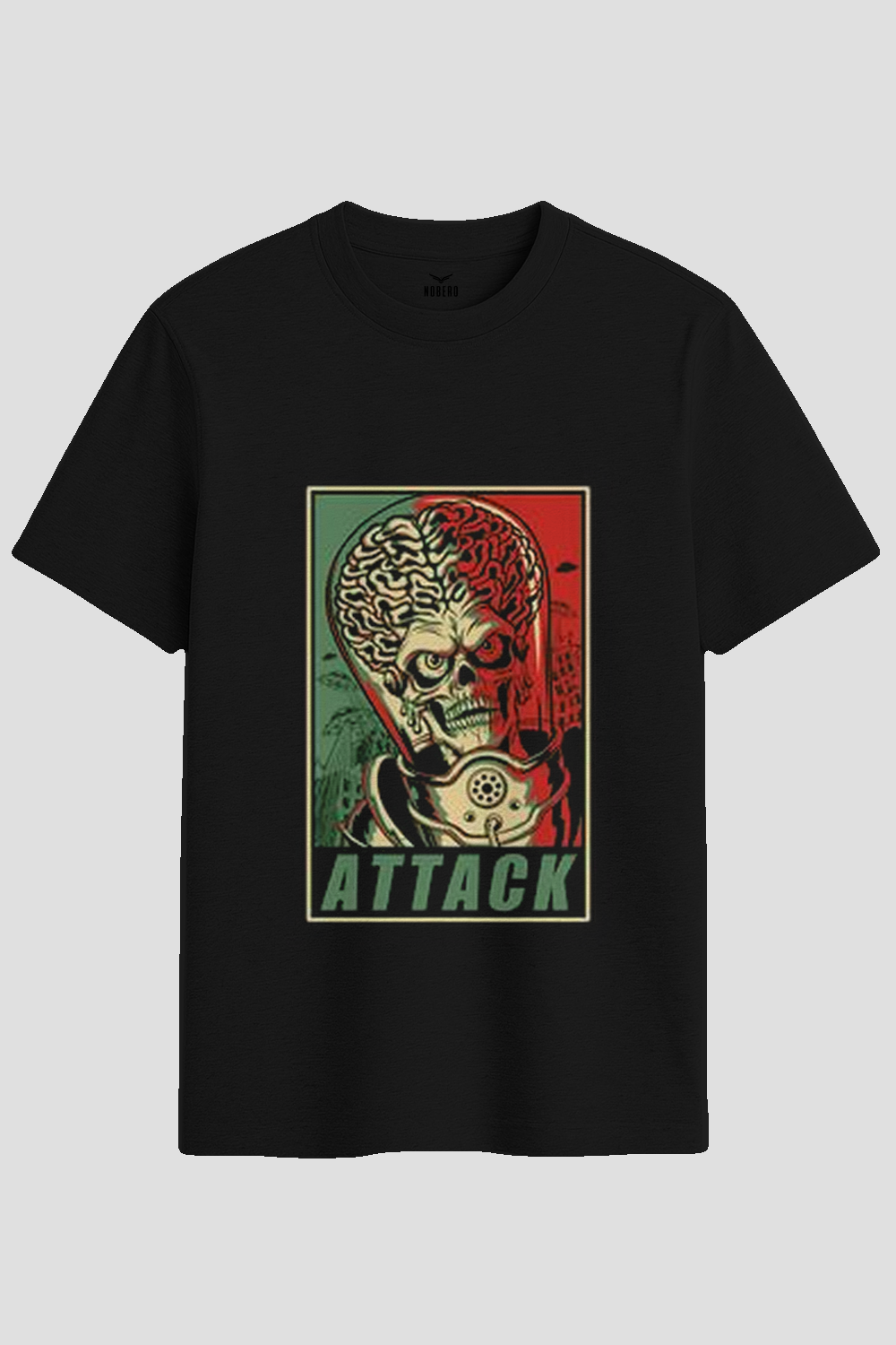 Retro Sci-Fi Martian Attack Graphic T-Shirt