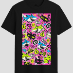 Rebel Shark & Street Cat Graffiti Graphic T-Shirt