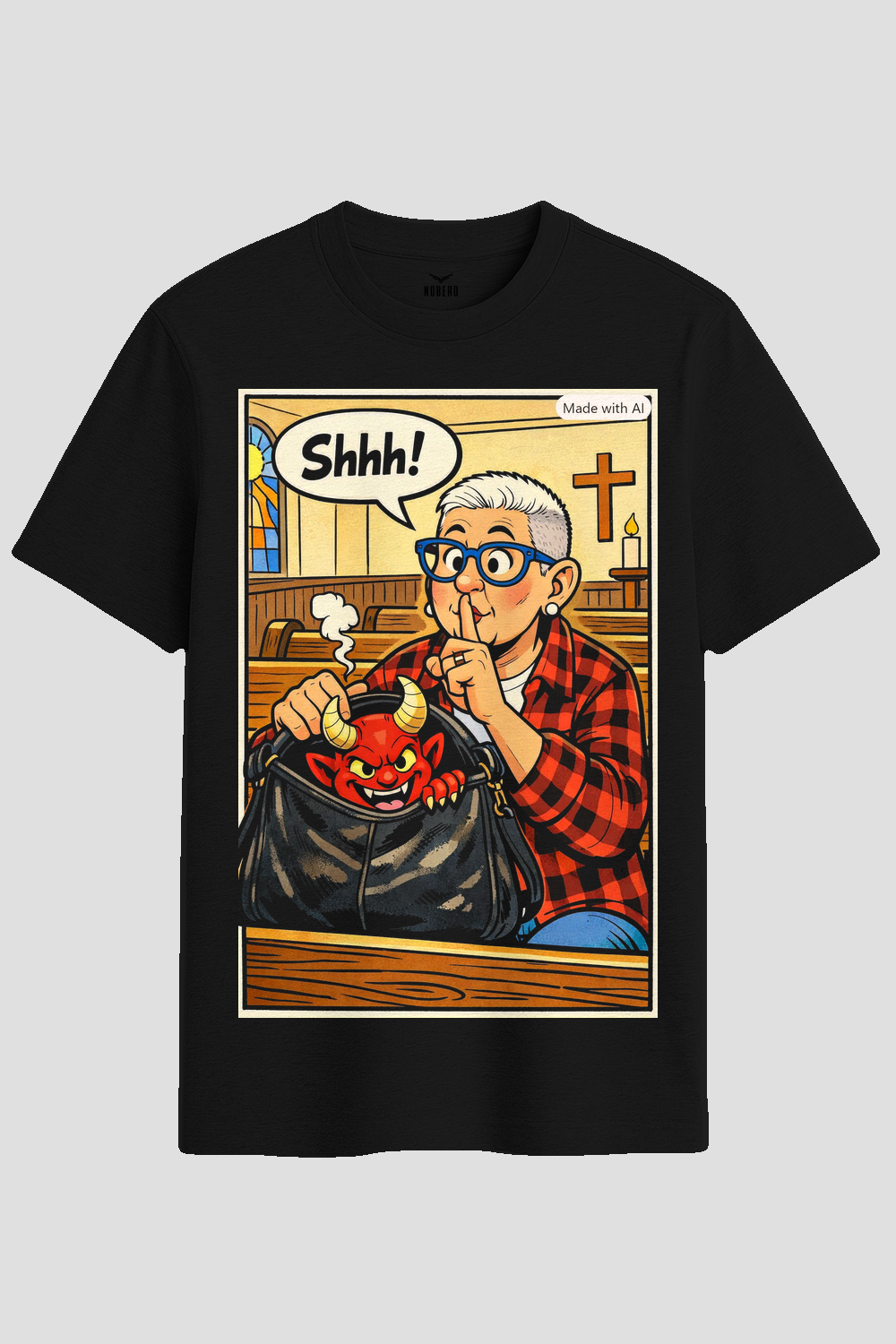 Sneaky Church Devil Graphic T-Shirt