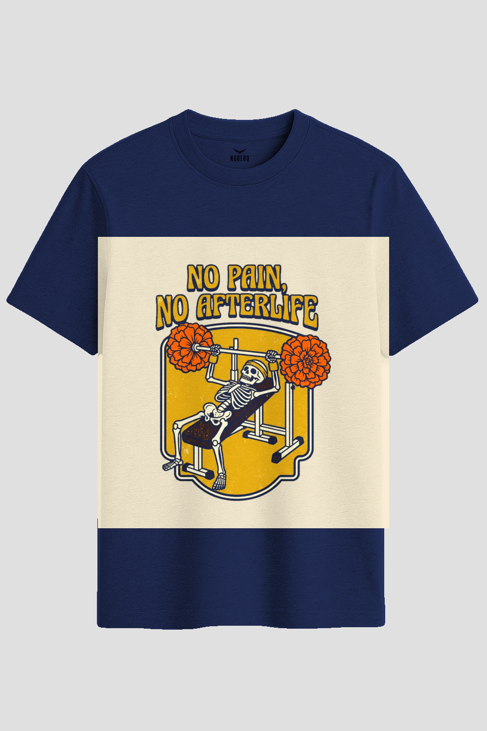 No Pain No Afterlife Skeleton Gym Graphic T-Shirt