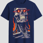 Cybernetic Skull Sci-Fi Graphic T-Shirt