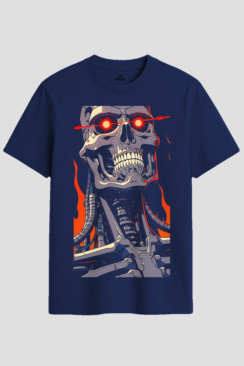 Cybernetic Skull Sci-Fi Graphic T-Shirt