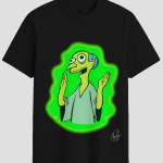 Glowing Alien Cartoon Graphic T-Shirt