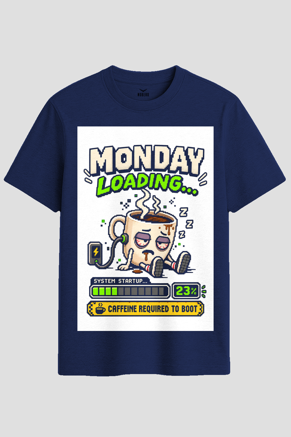 Monday Loading Caffeine Pixel Art Graphic T-Shirt