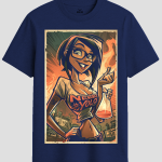 Mad Scientist Girl Retro Comic Graphic T-Shirt