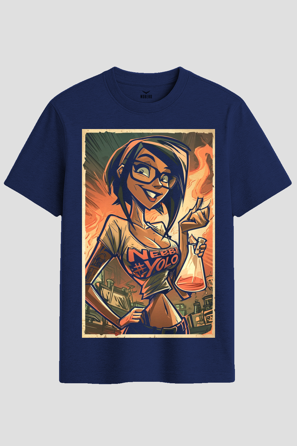 Mad Scientist Girl Retro Comic Graphic T-Shirt
