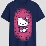 Cute Kitty Splatter Grunge Graphic T-Shirt