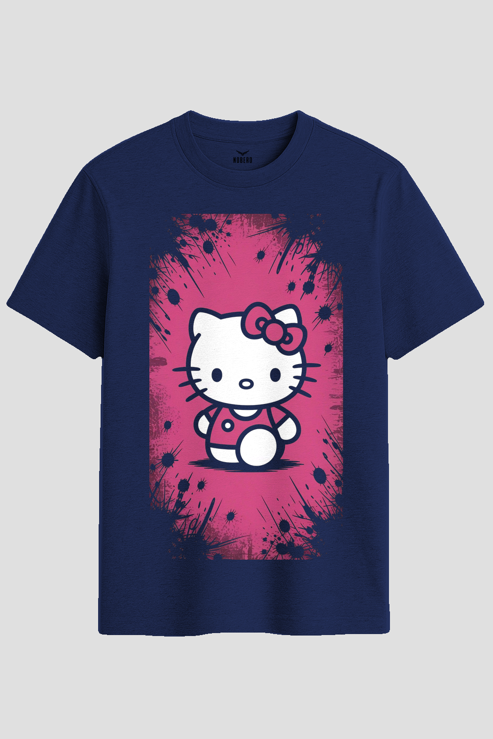 Cute Kitty Splatter Grunge Graphic T-Shirt
