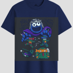 Cookie Monster Shredder Ninja Turtles Parody Graphic T-Shirt