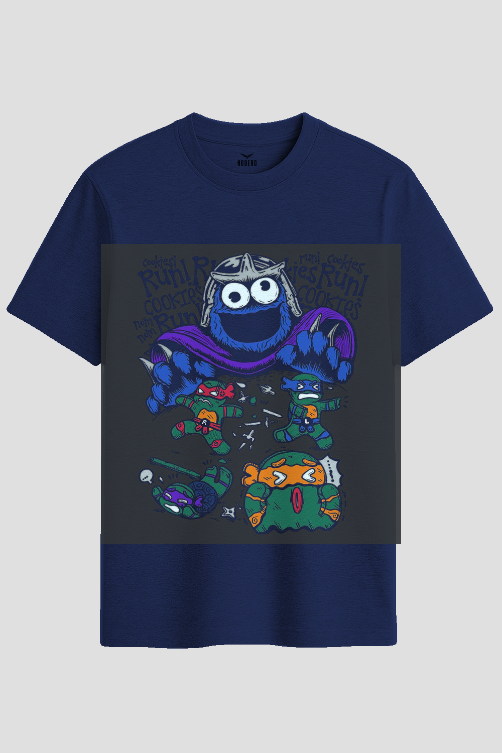 Cookie Monster Shredder Ninja Turtles Parody Graphic T-Shirt