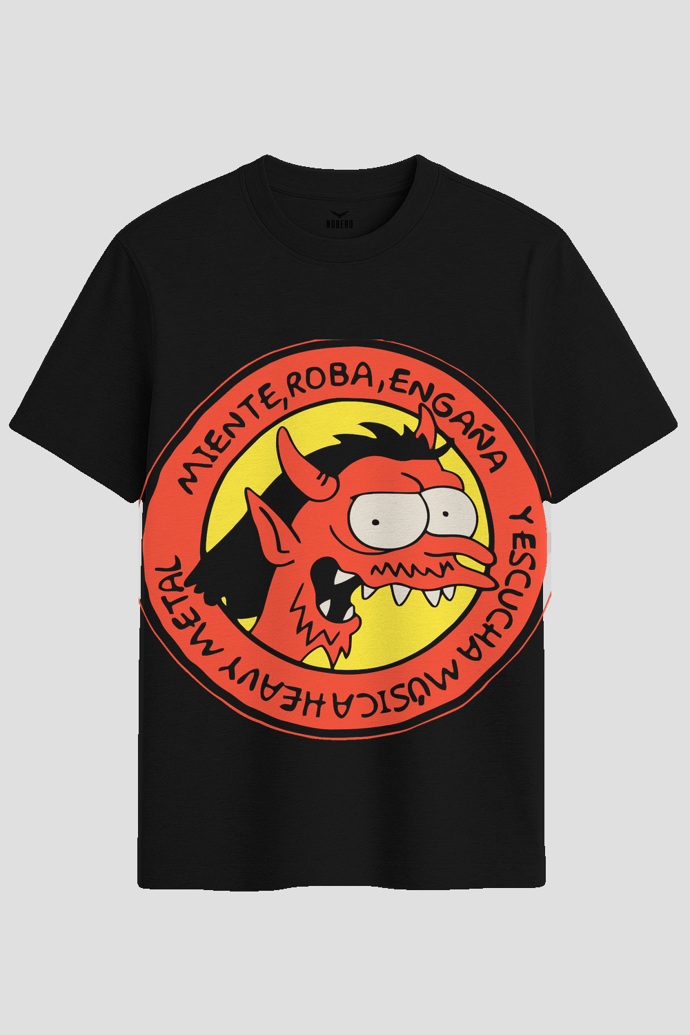 Heavy Metal Devil Cartoon Graphic T-Shirt