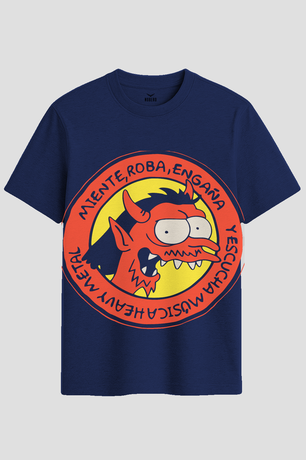 Heavy Metal Cartoon Devil Graphic T-Shirt