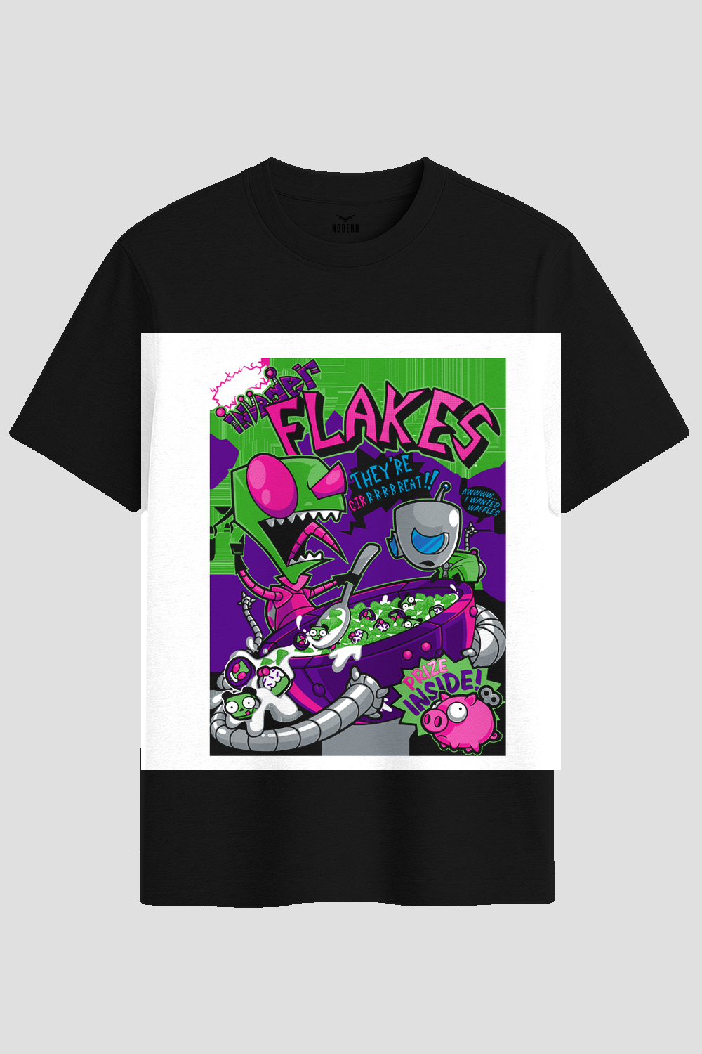 Invader Cereal Parody Graphic T-Shirt
