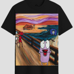 Courage The Scream Art Parody Graphic T-Shirt