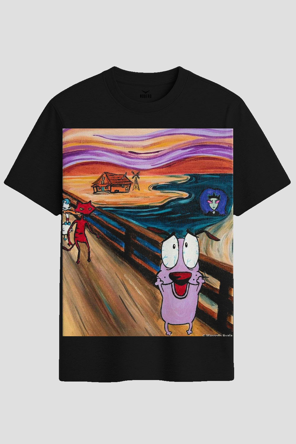 Courage The Scream Art Parody Graphic T-Shirt