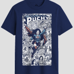 Vintage Superhero Comic Collage Graphic T-Shirt