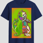 Retro Kaiju Anatomy Split Graphic T-Shirt