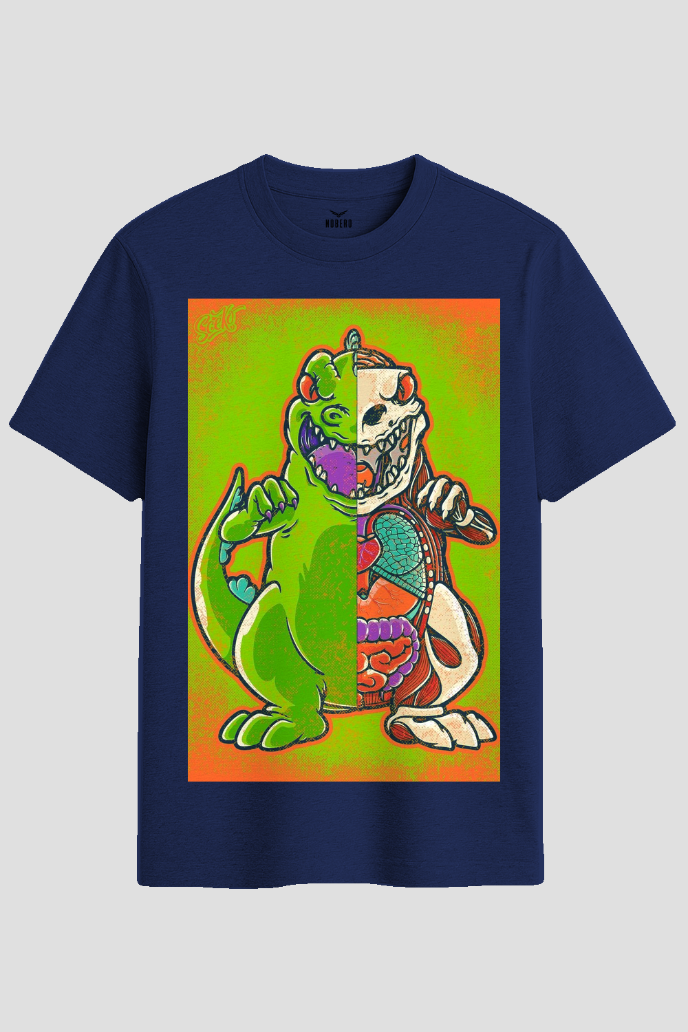 Retro Kaiju Anatomy Split Graphic T-Shirt