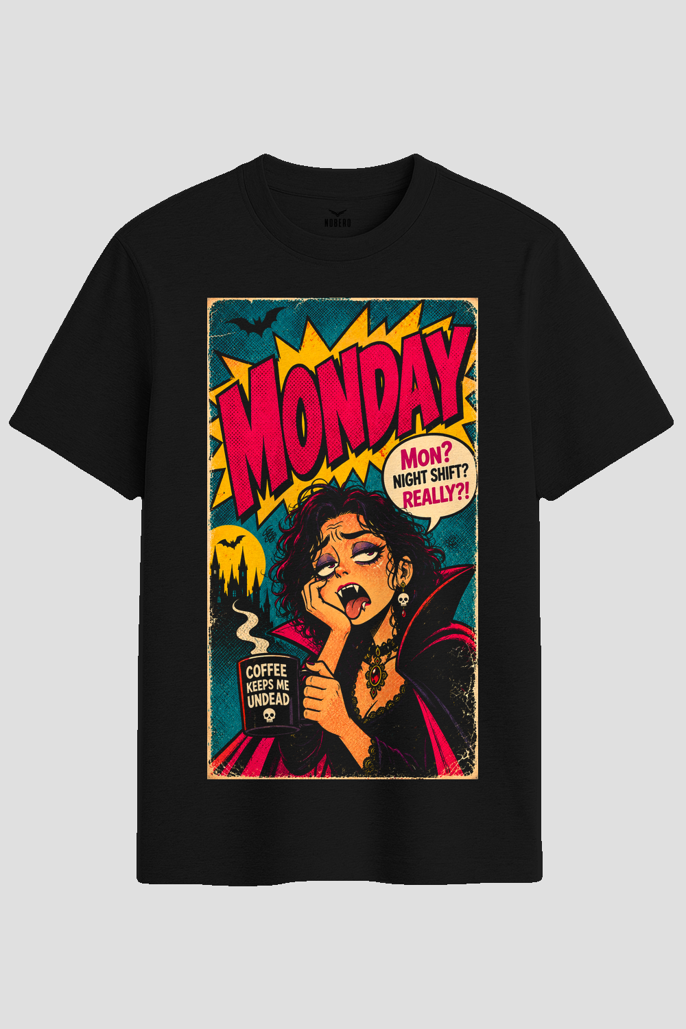 Monday Night Shift Vampire Graphic T-Shirt
