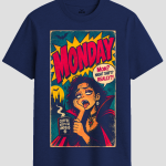 Tired Vampire Monday Coffee Graphic T-Shirt