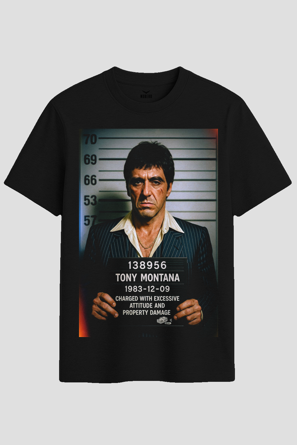 Scarface Tony Montana Mugshot Graphic T-Shirt
