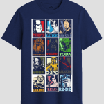 Vintage Sci-Fi Galactic Heroes Grid Graphic T-Shirt