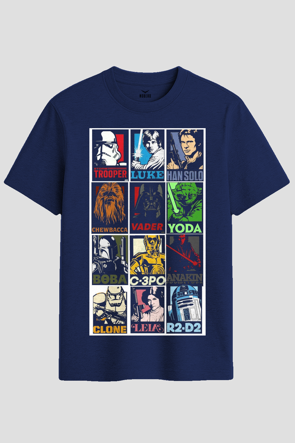 Vintage Sci-Fi Galactic Heroes Grid Graphic T-Shirt
