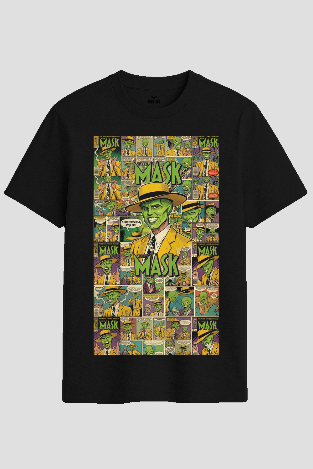 The Mask Retro Comic Collage Graphic T-Shirt