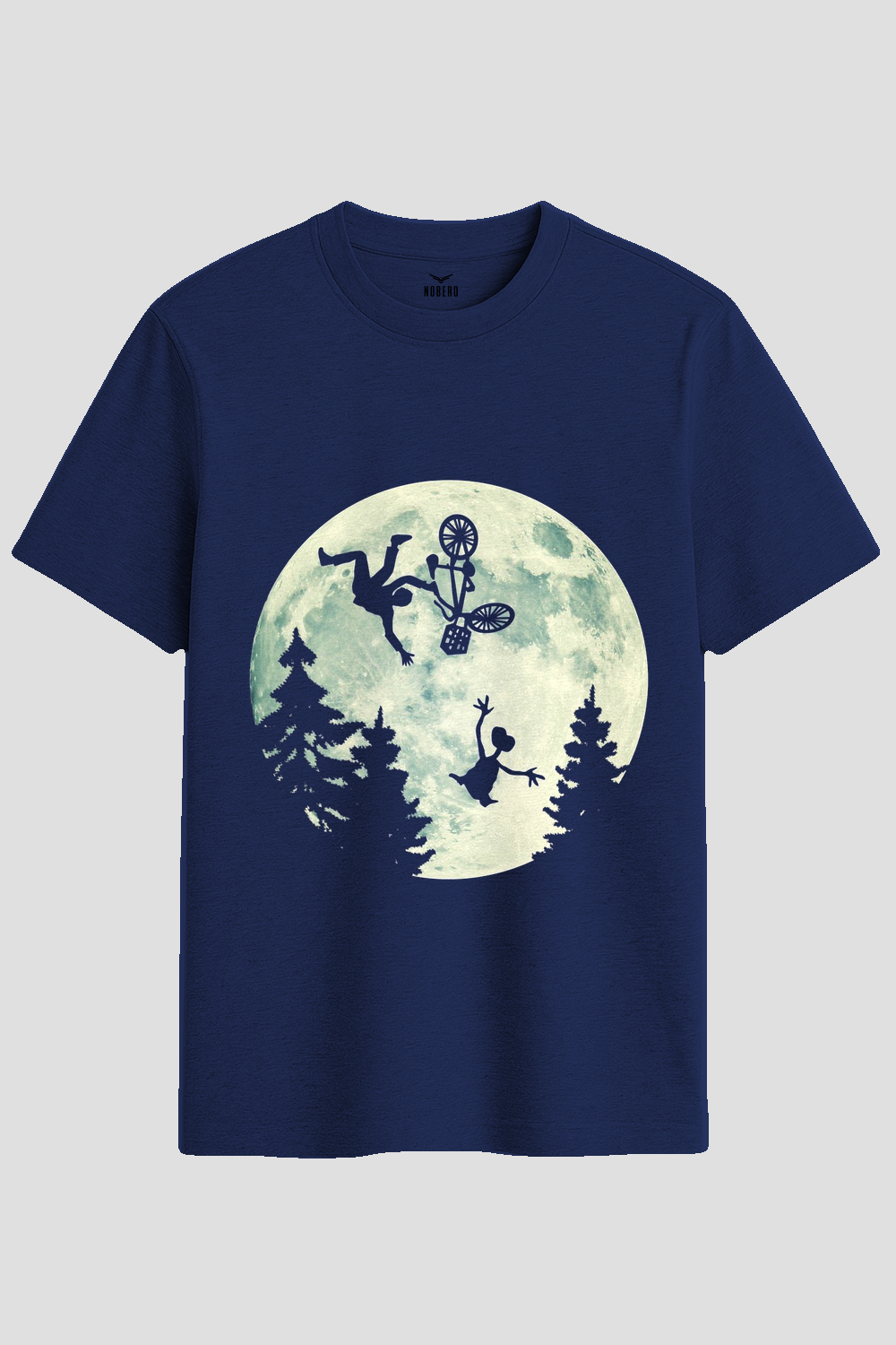 Bicycle Moon Crash Sci-Fi Parody Graphic T-Shirt