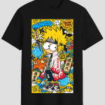 Minato Yellow Flash Anime Doodle Graphic T-Shirt