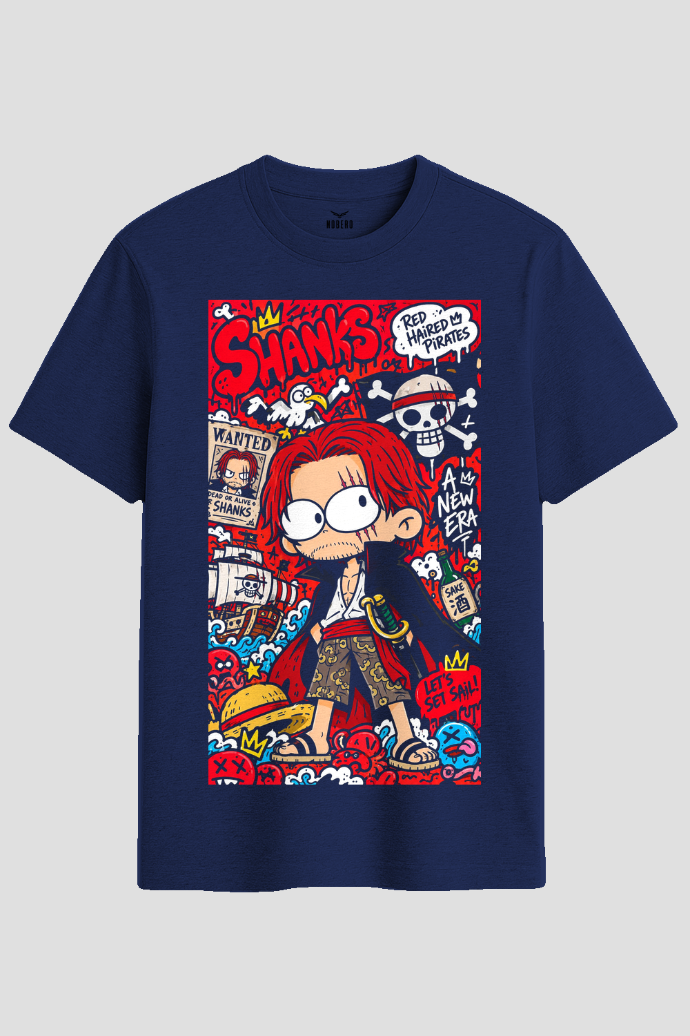 Red-Haired Shanks Anime Pirate Graphic T-Shirt