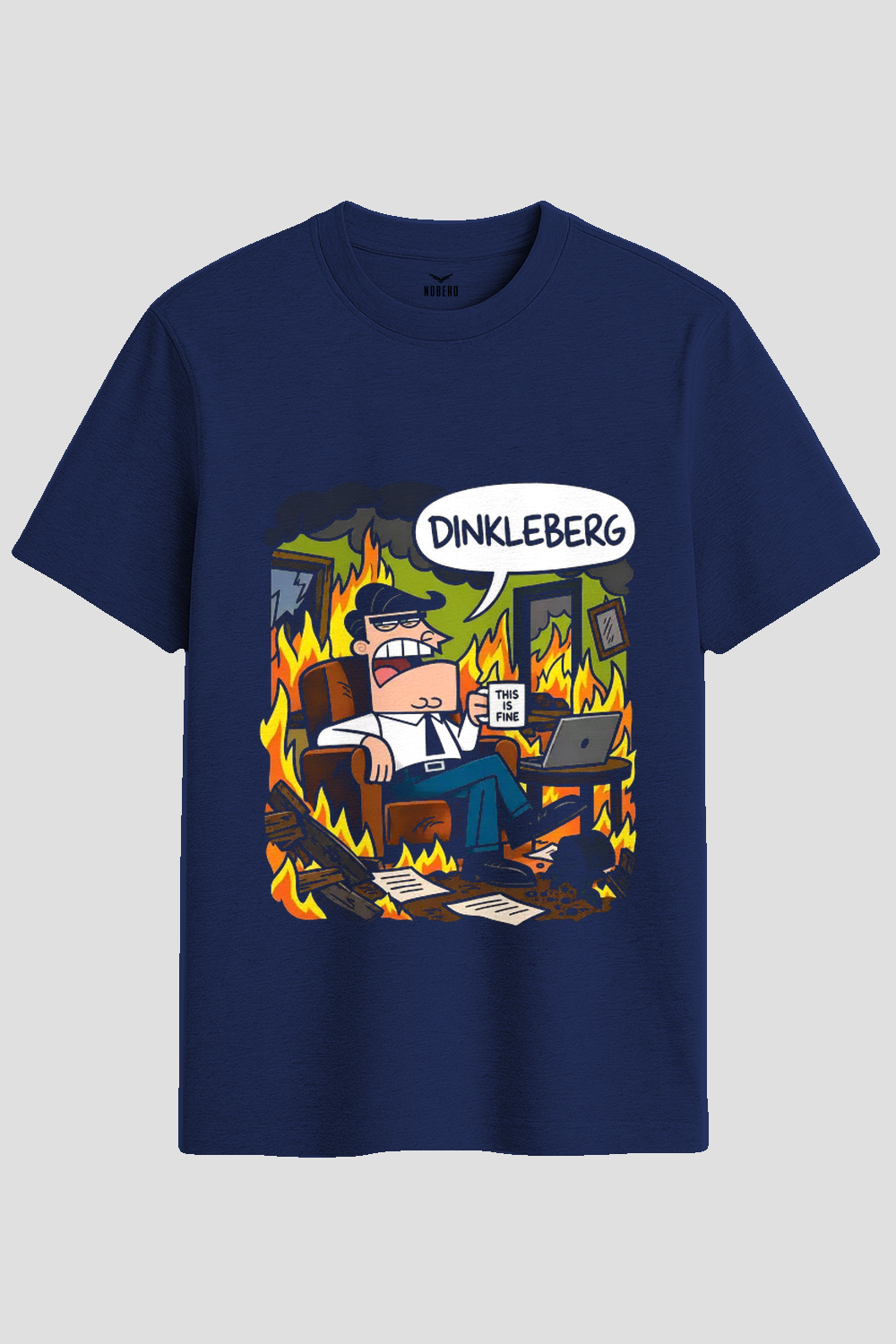 Dinkleberg This Is Fine Meme Graphic T-Shirt