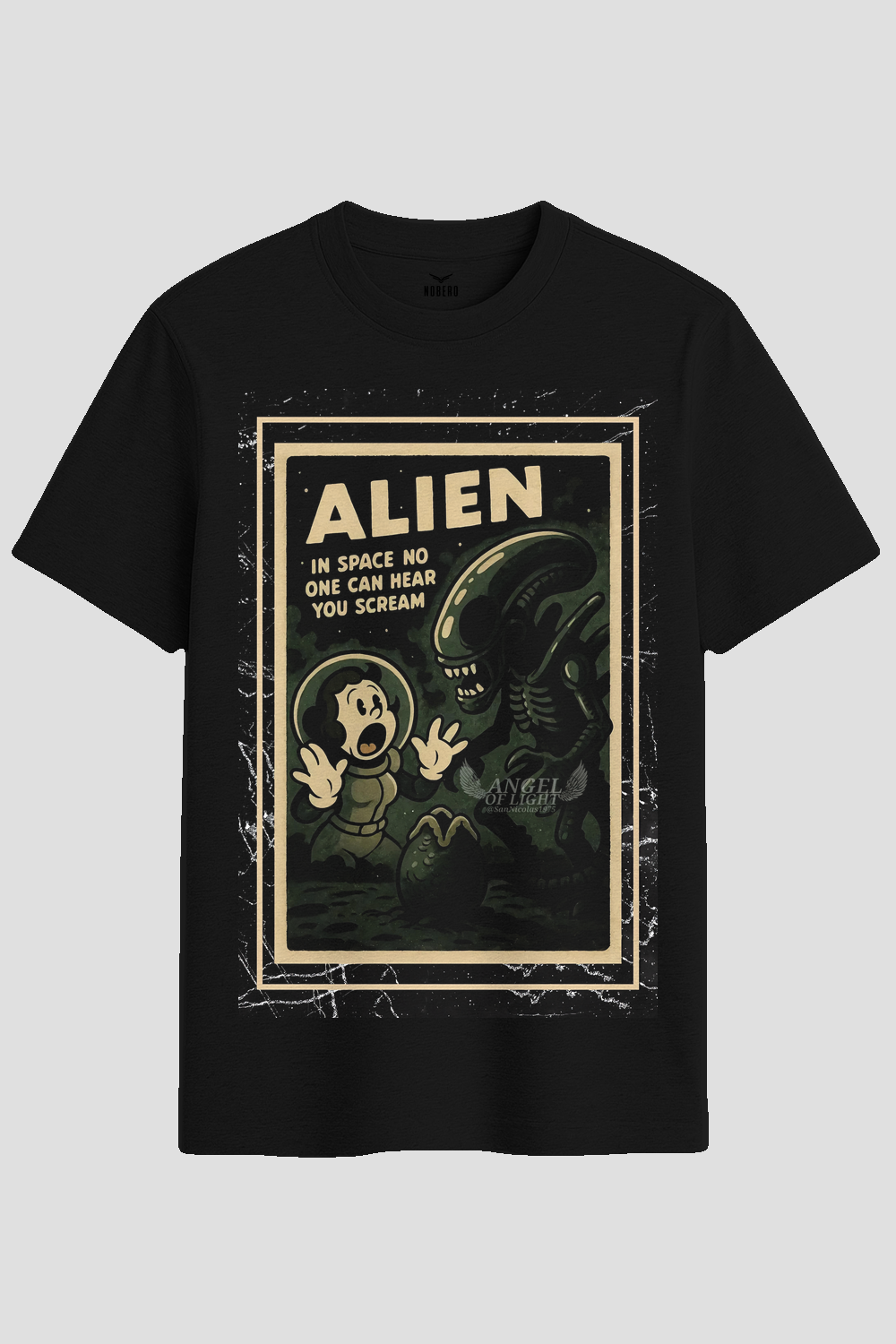 Vintage Rubber Hose Sci-Fi Alien Graphic T-Shirt