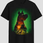 Mystery Solving Canine Double Exposure Graphic T-Shirt