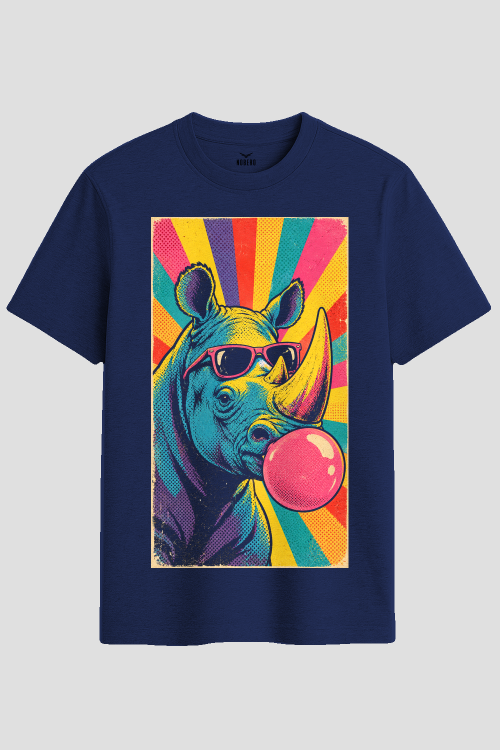 Cool Rhino Bubblegum Pop Art Graphic T-Shirt