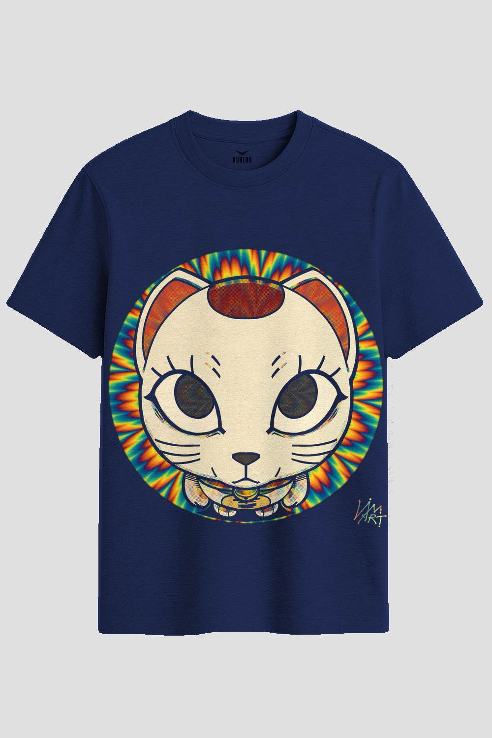 Psychedelic Anime Spirit Cat Graphic T-Shirt